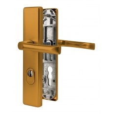 KLAMKA JUNO 92WB Z ZABEZPIECZENIEM (ZA) BRĄZOWA (F4) [GD 85-95mm]