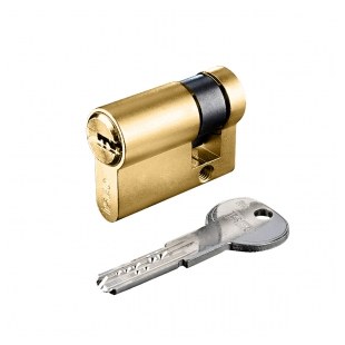 WKŁADKA BĘBENKOWA R6 JEDNOSTRONNA 90x10, 5 KLUCZY, MOSIĄDZ MATOWY