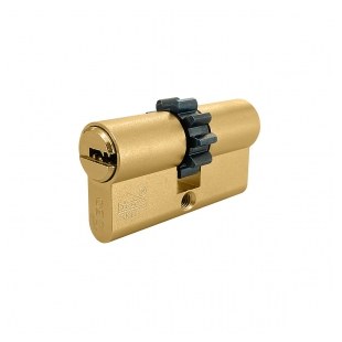 WKŁADKA BĘBENKOWA R6 EXTRA DWUSTRONNA SYSTEMOWA Z ZĘBATKĄ 40x40, MOSIĄDZ MATOWY