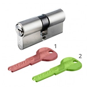 WKŁADKA BĘBENKOWA R6 EXTRA DWUSTRONNA Z REKOMBINACJĄ 40x40, BEZ KLUCZY, NIKLOWANA MATOWA