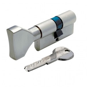 WKŁADKA BĘBENKOWA R6 EXTRA DWUSTRONNA Z GAŁKĄ 35x80, 5 KLUCZY, NIKLOWANA MATOWA