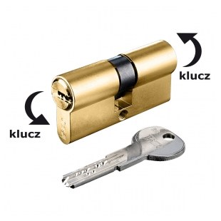 WKŁADKA BĘBENKOWA R6 EXTRA DWUSTRONNA ZE SPRZĘGŁEM BEZPIECZNYM 50x50, 5 KLUCZY, MOSIĄDZ MATOWY