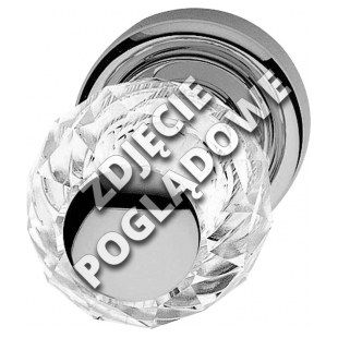 GAŁKA STAŁA VERONICA 80 mm SZYLD OKRĄGŁY DO SZKŁA CR (KOMPLET)