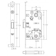 ZAMEK MAGNETYCZNY 96WC E=50mm [KWADRAT 6mm] NIKLOWANY MATOWY