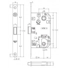 ZAMEK MAGNETYCZNY 96WC E=50mm [KWADRAT 6mm] LAKIEROWANY NA BIAŁO
