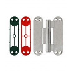 ZESTAW 3 ZAWIASÓW OT 335 150 Z PŁYTKĄ INVISACTA [40 KG], NIKLOWANYCH, PODKŁADKI ZIELONE (4 SZT.), CZERWONE (4 SZT.), WKRĘTY (24 SZT.)