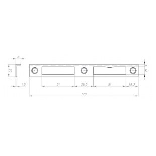 BLACHA ZACZEPOWA KĄTOWA 20x8 mm Z KIESZENIĄ GALWANIZOWANA NA ŻÓŁTO