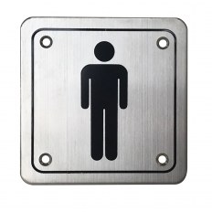 PIKTOGRAM "TOALETA MĘSKA" 100x100mm STAL NIERDZEWNA