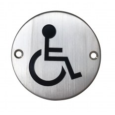 PIKTOGRAM "TOALETA DLA INWALIDY" śr.76mm STAL NIERDZEWNA PIKTOGRAM "TOALETA DLA INWALIDY" śr.76mm STAL NIERDZEWNA