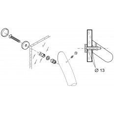 ZESTAW MOCUJĄCY JEDNOSTRONNY DO SZKŁA śr.35mm NYLON SZARY