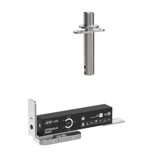 ZAWIAS HYDRAULICZNY PIVOT 60 EDGE, DO 60 kg, PRZYTRZYMANIE OTWARCIA, SREBRNY