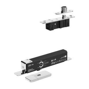 ZAWIAS HYDRAULICZNY PIVOT 100 PLUS PROFILE, DO 100 kg, PRZYTRZYMANIE OTWARCIA, SREBRNY