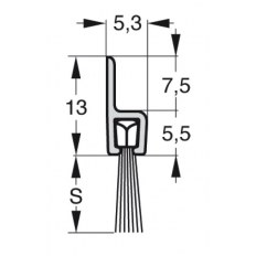 USZCZELKA SZCZOTKOWA H2-10 ALUMINIUM ANODYZOWANE F4 1m USZCZELKA SZCZOTKOWA H2-10 ALUMINIUM ANODYZOWANE F4 1m