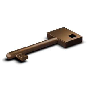 KLUCZ DO ZAMKA SPINOFF, BRĄZOWIONY PRZECIERANY