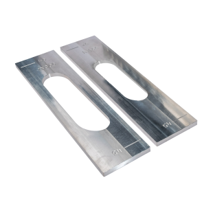 KOMPLET NAKŁADEK ALUMINIOWYCH [2 SZTUKI] NA PRZYRZĄD DO MONTAŻU ZAWIASU INVISACTA IN230/235