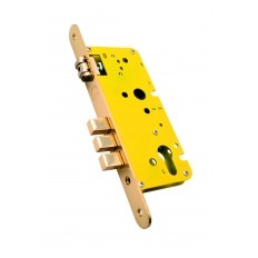 ZAMEK ROLKOWY T2202 [ZAOKRĄGLONA BLACHA CZOŁOWA] E=50mm MOSIĄDZ LAKIEROWANY